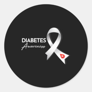 Diabetes Awareness Month November Diabetic Ribbon Classic Round Sticker