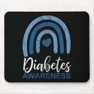 Diabetes Awareness Month Retro Rainbow T1 T2 Mouse Mat