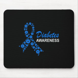 Diabetes Awareness Month Ribbon Flowers Women Mouse Mat