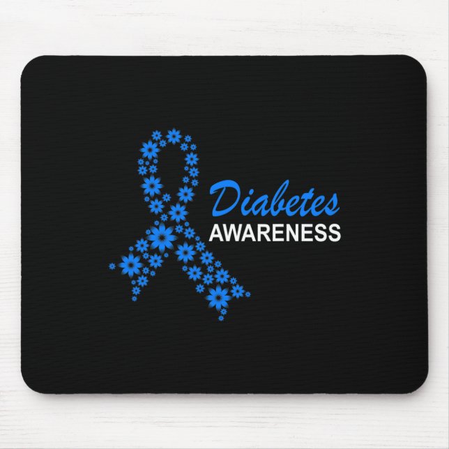 Diabetes Awareness Month Ribbon Flowers Women  Mouse Mat (Front)