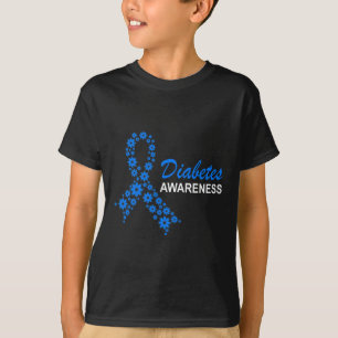 Diabetes Awareness Month Ribbon Flowers Women T-Shirt