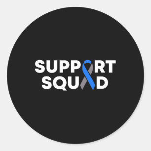 Diabetes Awareness Month Support Squad Blue Ribbon Classic Round Sticker
