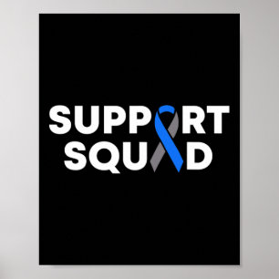 Diabetes Awareness Month Support Squad Blue Ribbon Poster