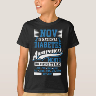 Diabetes Awareness Month T1 T2 T-Shirt