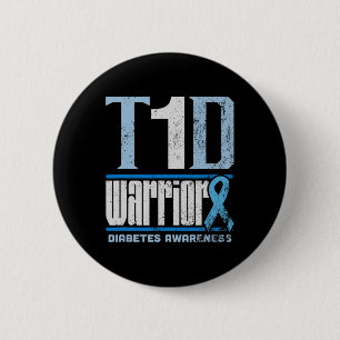Diabetes Awareness Month T1d Diabetes Warrior 6 Cm Round Badge