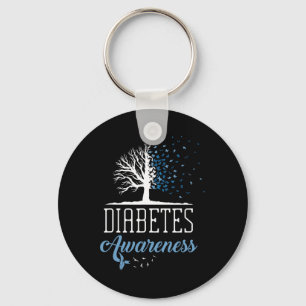 Diabetes Awareness Month Vintage Butterfly T1 T2 Key Ring
