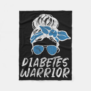 Diabetes Awareness Month Vintage Every Day T1 T2 Fleece Blanket
