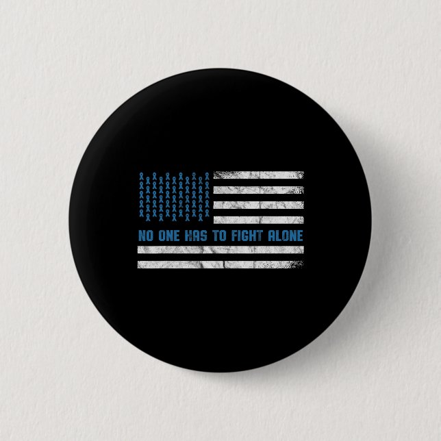 Diabetes Awareness Nobody Has To Fight Alone Ameri 6 Cm Round Badge (Front)