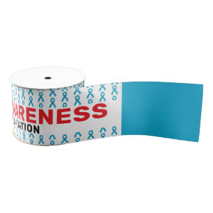 Diabetes Awareness Pattern Ribbon Grosgrain Ribbon