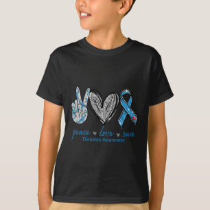 Diabetes Awareness Peace Love Cure  T-Shirt