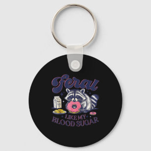 Diabetes Awareness Racoon Feral Like My Blood Suga Key Ring