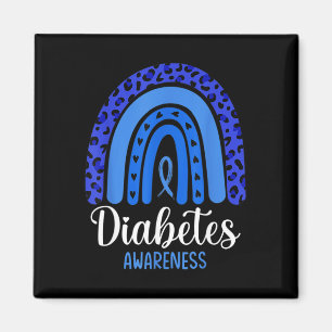 Diabetes Awareness Rainbow Blue Ribbon Fight T1 T2 Magnet