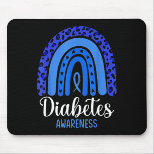 Diabetes Awareness Rainbow Blue Ribbon Fight T1 T2 Mouse Mat