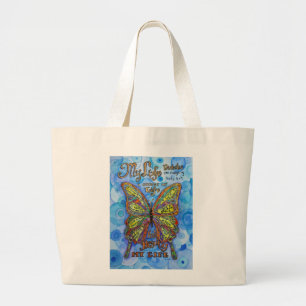 Diabetes Awareness Rainbow Butterfly Tote Bags