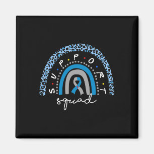 Diabetes Awareness Rainbow Leopard Support Squad B Magnet