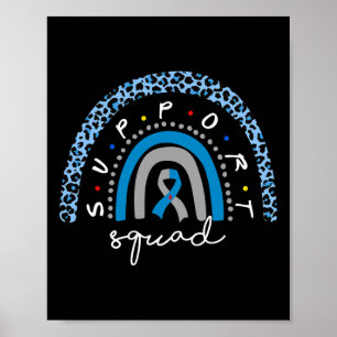 Diabetes Awareness Rainbow Leopard Support Squad B Poster