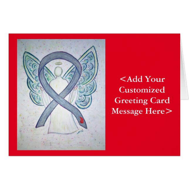 Diabetes Awareness Ribbon Angel Cards (Front Horizontal)