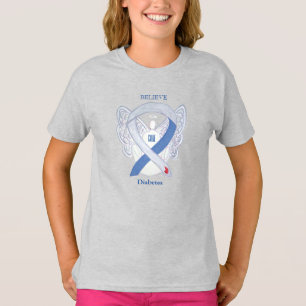 Diabetes Awareness Ribbon Angel Custom TShirt