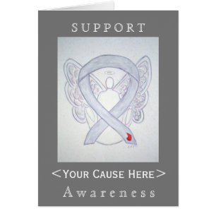 Diabetes Awareness Ribbon Angel Customised Card