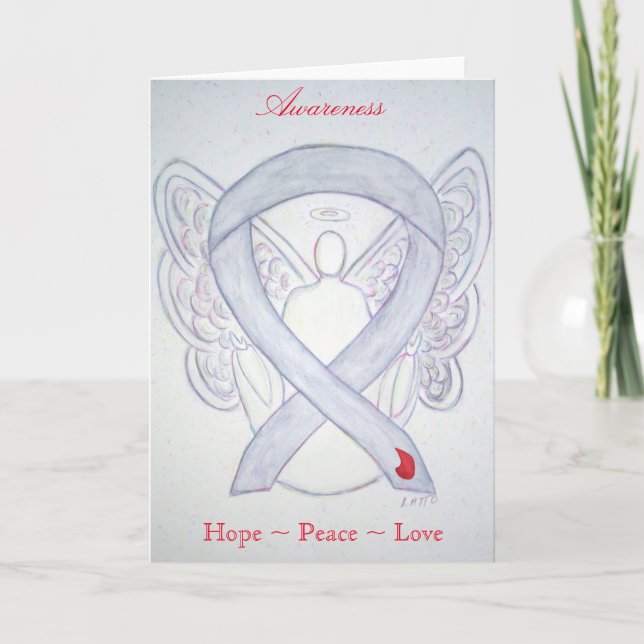 Diabetes Awareness Ribbon Angel Greeting Card (Front)