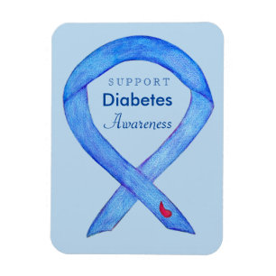 Diabetes Awareness Ribbon Art Custom Fridge Magnet