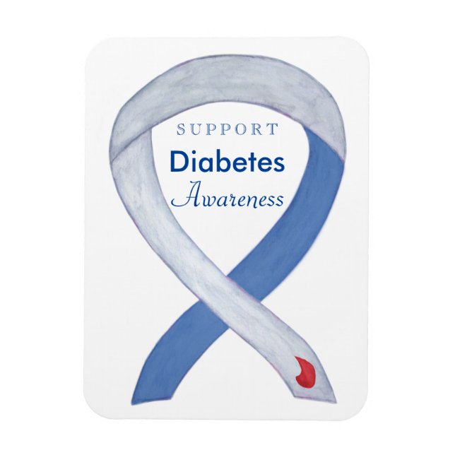 Diabetes Awareness Ribbon Art Custom Fridge Magnet (Vertical)