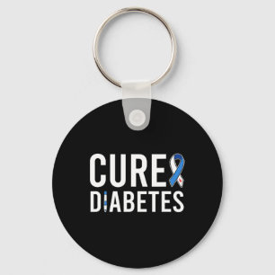 Diabetes Awareness Ribbon Cure Type 1 Diabetes Key Ring
