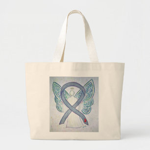 Diabetes Awareness Ribbon Custom Art Tote Bag
