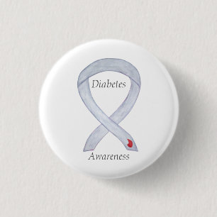 Diabetes Awareness Ribbon Customised Art Pin