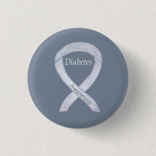 Diabetes Awareness Ribbon Customised Art Pin