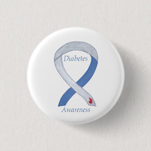 Diabetes Awareness Ribbon Customised Art Pin