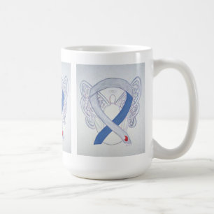 Diabetes Awareness Ribbon IDDM Angel Art Mug