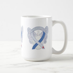 Diabetes Awareness Ribbon IDDM Angel Art Mug