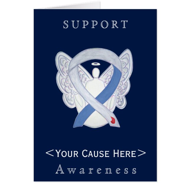Diabetes Awareness Ribbon IDDM Angel Custom Card (Front)