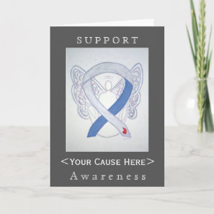 Diabetes Awareness Ribbon IDDM Angel Custom Card