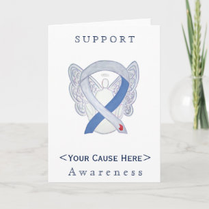 Diabetes Awareness Ribbon IDDM Angel Custom Card