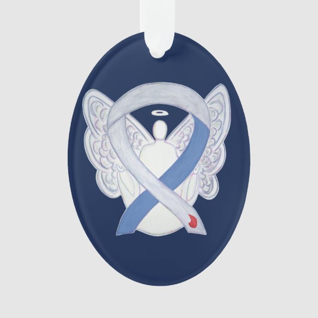 Diabetes Awareness Ribbon IDDM Angel Ornament (Front)