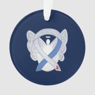 Diabetes Awareness Ribbon IDDM Angel Ornaments