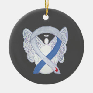 Diabetes Awareness Ribbon IDDM Angel Ornaments
