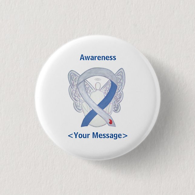 Diabetes Awareness Ribbon IDDM Angel Pin (Front)