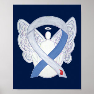 Diabetes Awareness Ribbon IDDM Angel Poster Print