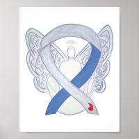 Diabetes Awareness Ribbon IDDM Angel Poster Print