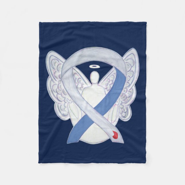 Diabetes Awareness Ribbon IDDM Angel Soft Blanket (Front)