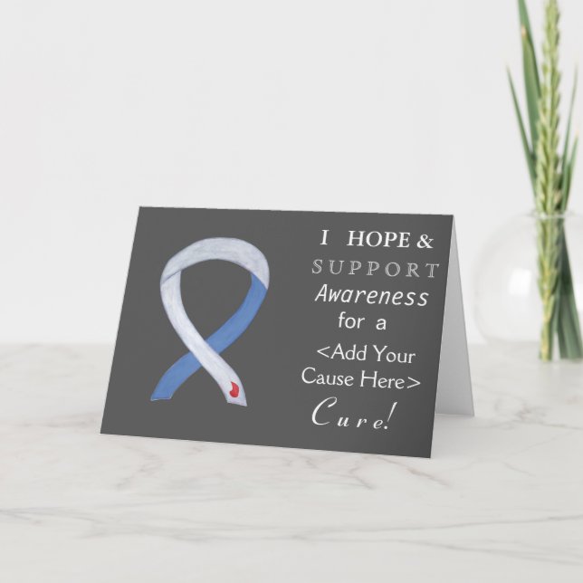 Diabetes Awareness Ribbon IDDM Custom Cards (Front)