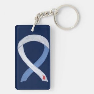 Diabetes Awareness Ribbon IDDM Custom Key chain
