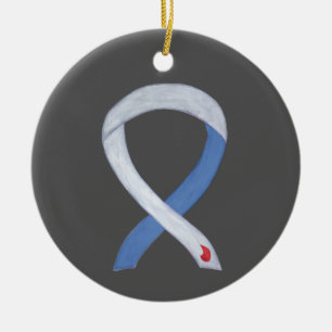 Diabetes Awareness Ribbon IDDM Custom Ornaments