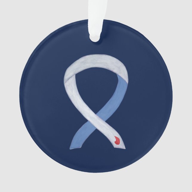 Diabetes Awareness Ribbon IDDM Custom Ornaments (Front)