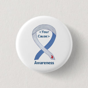 Diabetes Awareness Ribbon IDDM Custom Pin Buttons