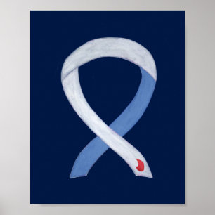 Diabetes Awareness Ribbon IDDM Custom Poster Print