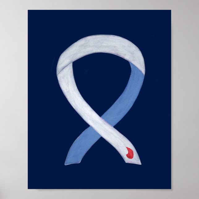 Diabetes Awareness Ribbon IDDM Custom Poster Print (Front)